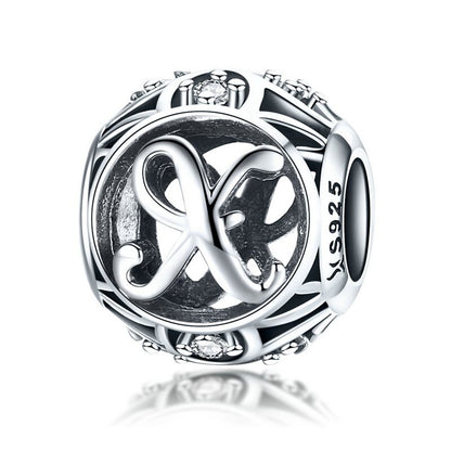 925 Sterling Silver Letter Charms - TEA LU SHOP
