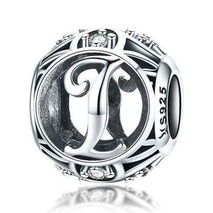 925 Sterling Silver Letter Charms - TEA LU SHOP