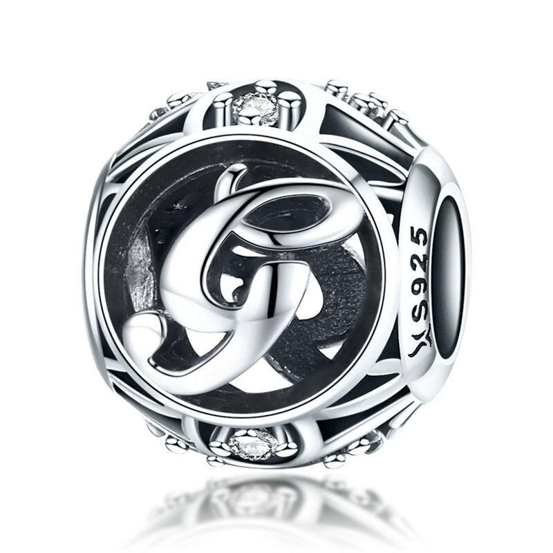 925 Sterling Silver Letter Charms - TEA LU SHOP