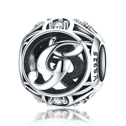 925 Sterling Silver Letter Charms - TEA LU SHOP