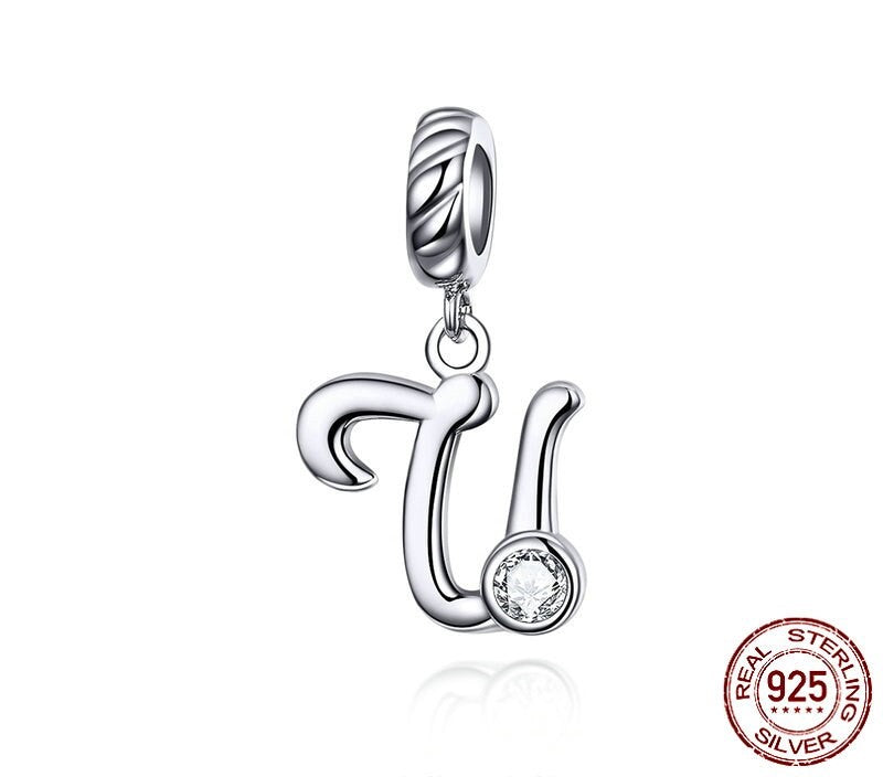 925 Sterling Silver Letters Pendants - TEA LU SHOP