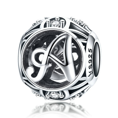 925 Sterling Silver Letter Charms - TEA LU SHOP