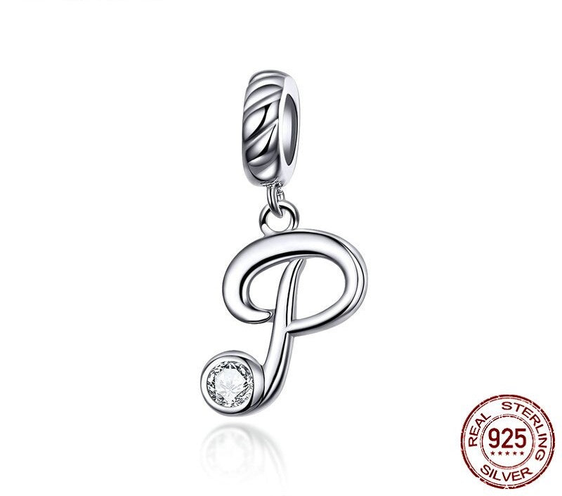 925 Sterling Silver Letters Pendants - TEA LU SHOP
