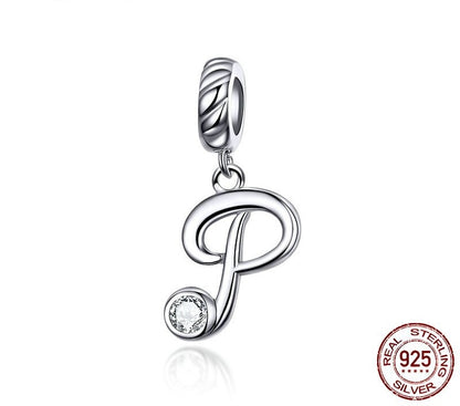 925 Sterling Silver Letters Pendants - TEA LU SHOP