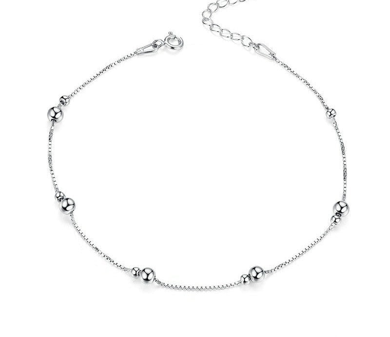 925 Sterling Silver Minimalist Anklet - TEA LU SHOP