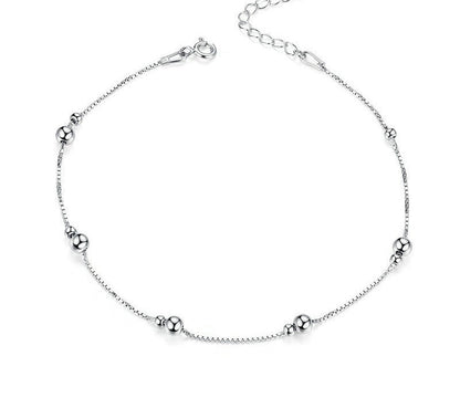 925 Sterling Silver Minimalist Anklet - TEA LU SHOP