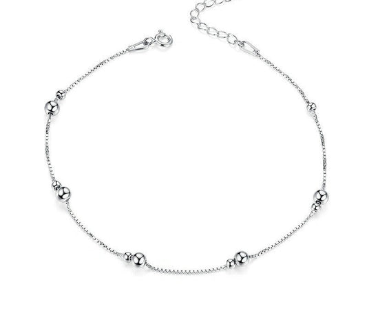 925 Sterling Silver Minimalist Anklet - TEA LU SHOP