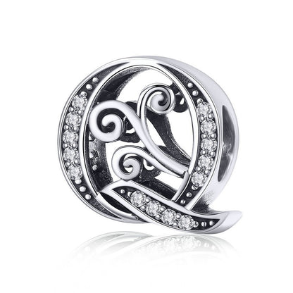 925 Sterling Silver Letter Charm - TEA LU SHOP