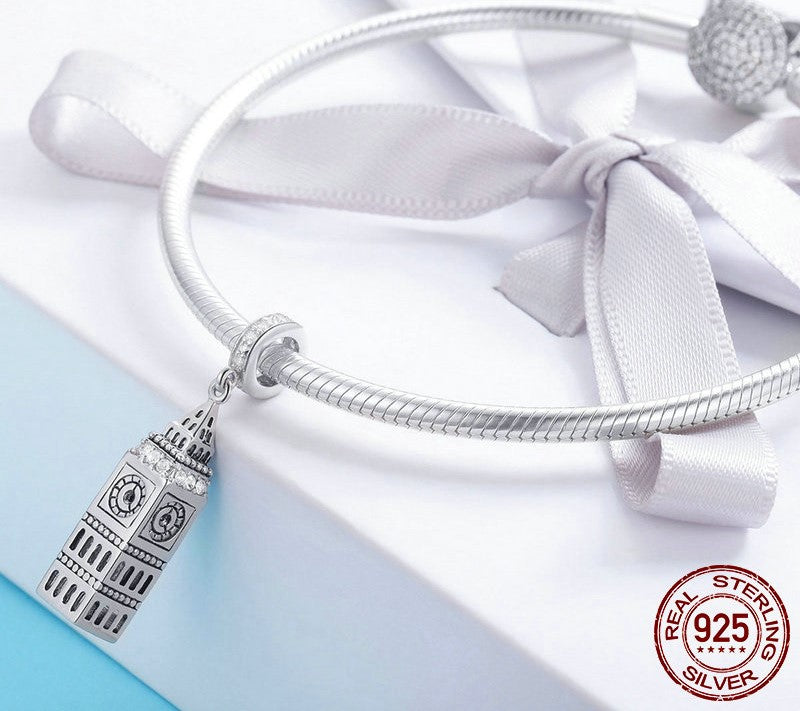 925 Sterling Silver British Big Ben Pendant - TEA LU SHOP