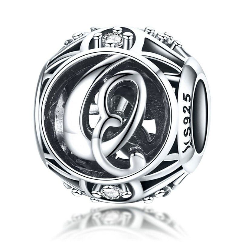 925 Sterling Silver Letter Charms - TEA LU SHOP