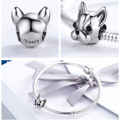 925 Sterling Silver French Bulldog Charm - TEA LU SHOP