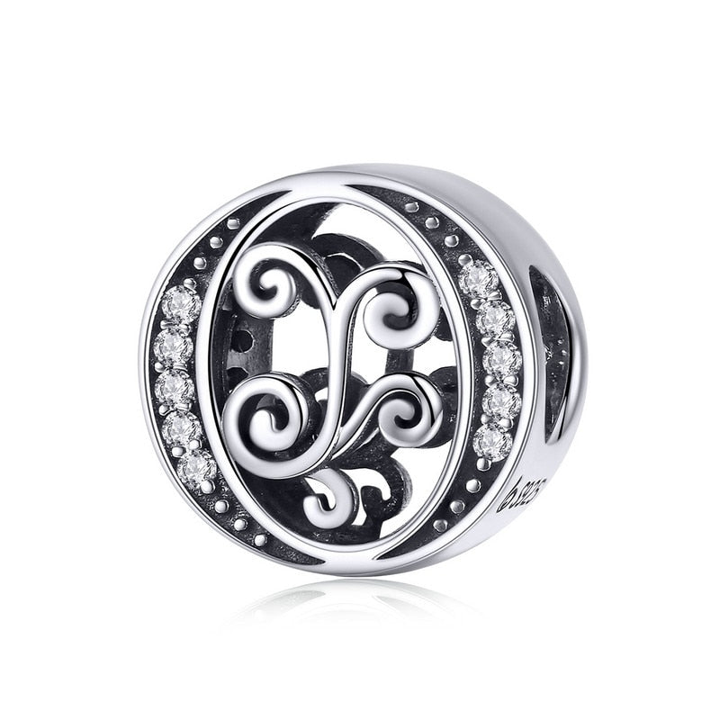 925 Sterling Silver Letter Charm - TEA LU SHOP