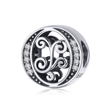 925 Sterling Silver Letter Charm - TEA LU SHOP