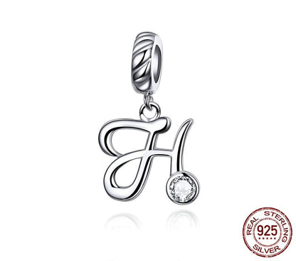 925 Sterling Silver Letters Pendants - TEA LU SHOP