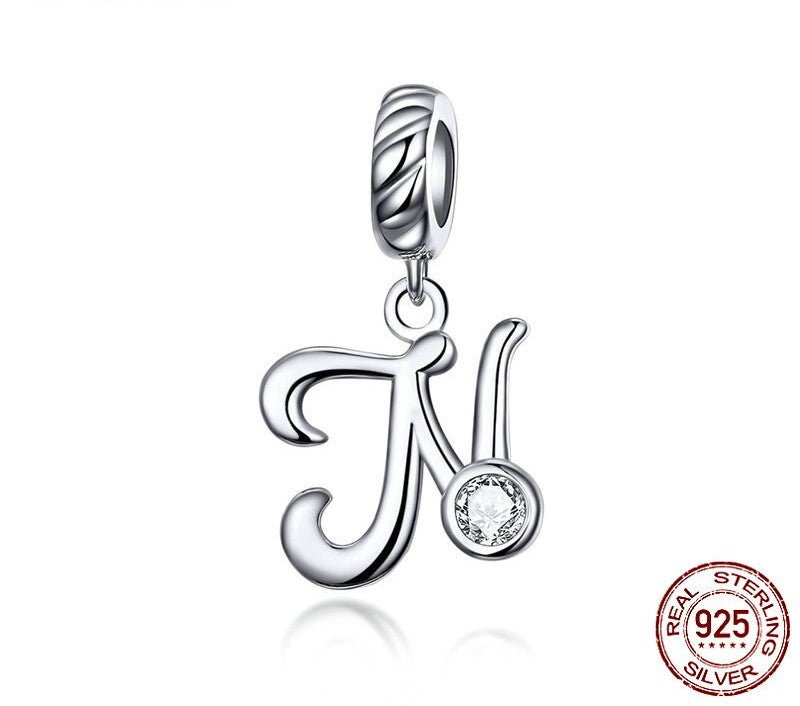 925 Sterling Silver Letters Pendants - TEA LU SHOP