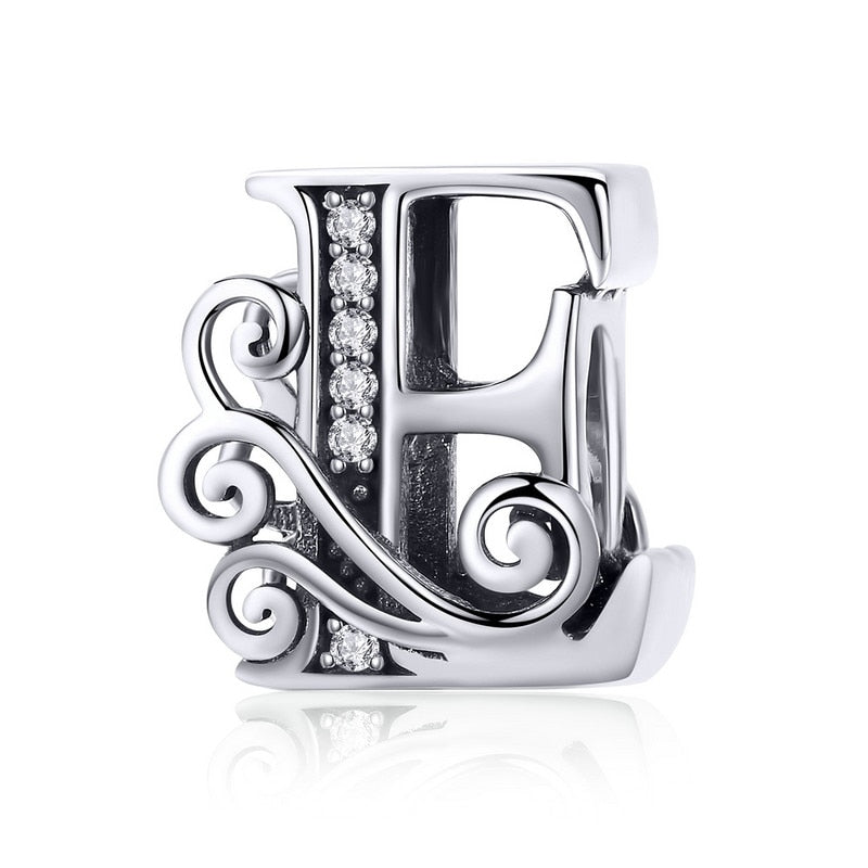 925 Sterling Silver Letter Charm - TEA LU SHOP