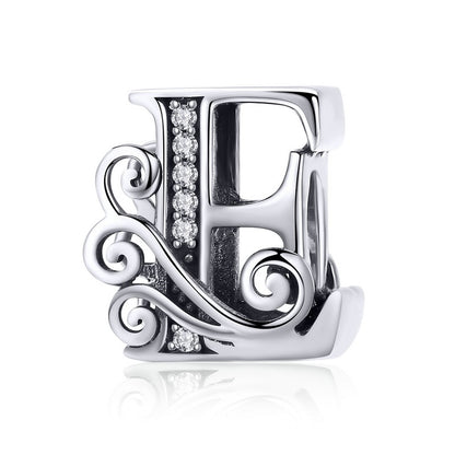 925 Sterling Silver Letter Charm - TEA LU SHOP