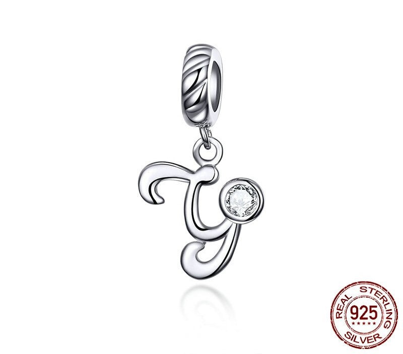 925 Sterling Silver Letters Pendants - TEA LU SHOP