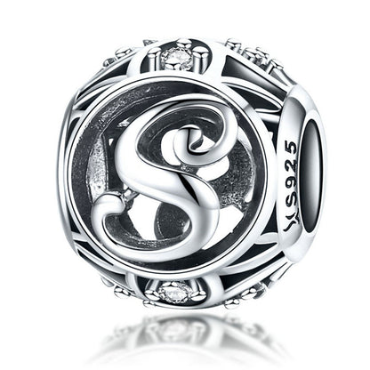 925 Sterling Silver Letter Charms - TEA LU SHOP