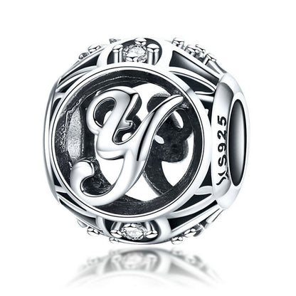 925 Sterling Silver Letter Charms - TEA LU SHOP