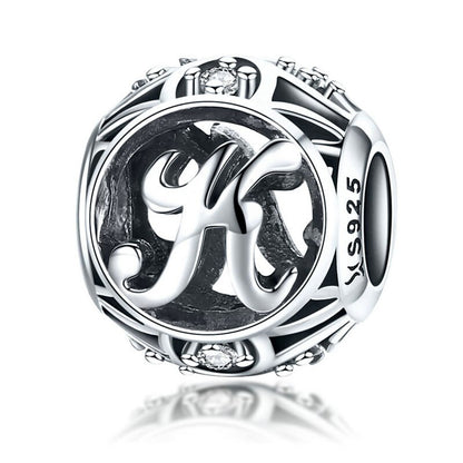 925 Sterling Silver Letter Charms - TEA LU SHOP