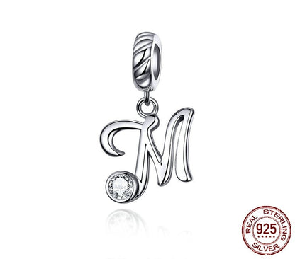 925 Sterling Silver Letters Pendants - TEA LU SHOP