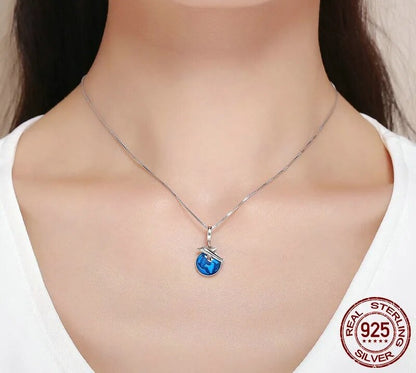 925 Sterling Silver World Plane Pendant - TEA LU SHOP