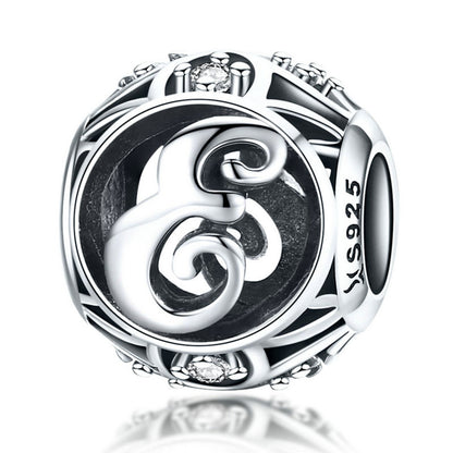 925 Sterling Silver Letter Charms - TEA LU SHOP