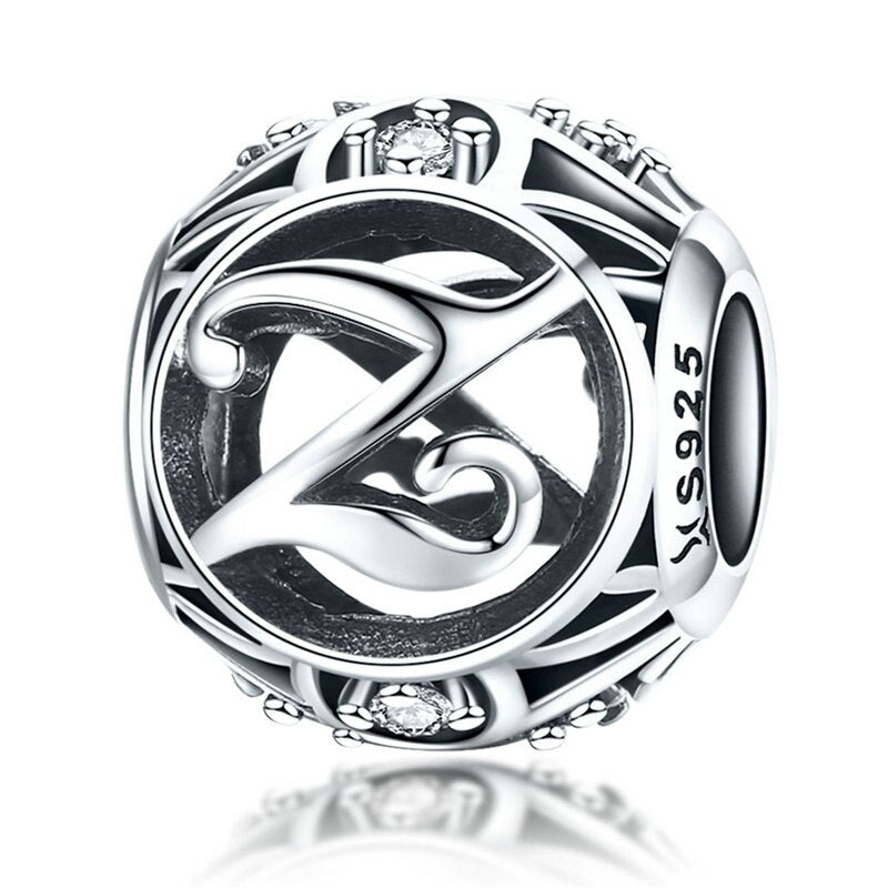 925 Sterling Silver Letter Charms - TEA LU SHOP