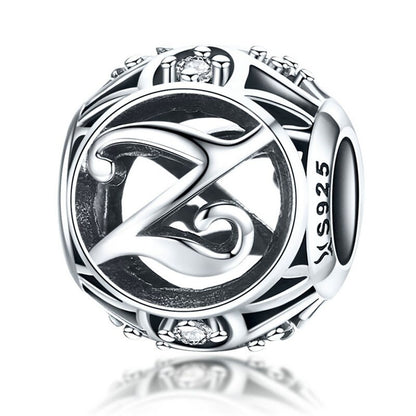 925 Sterling Silver Letter Charms - TEA LU SHOP