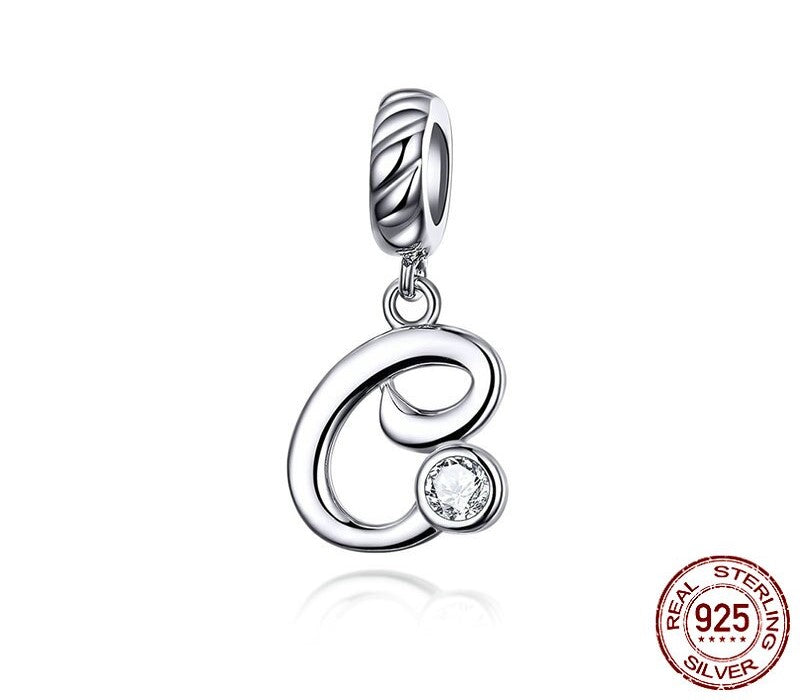 925 Sterling Silver Letters Pendants - TEA LU SHOP