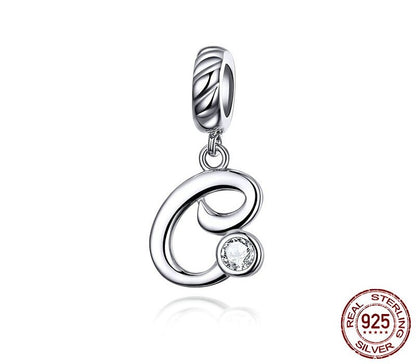 925 Sterling Silver Letters Pendants - TEA LU SHOP
