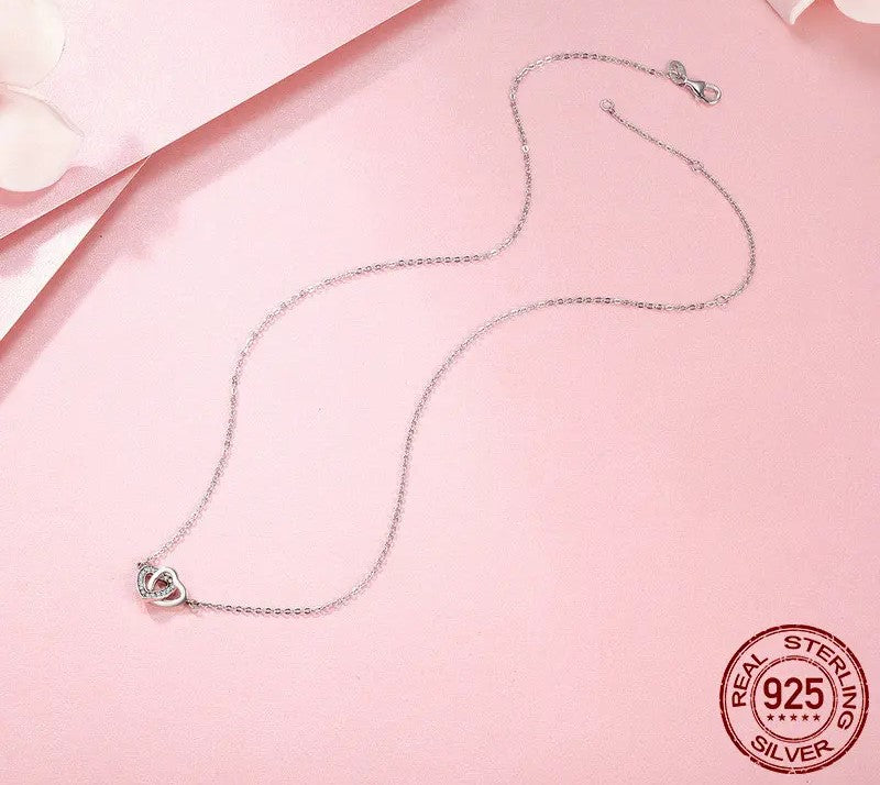 925 Sterling Silver Heart Necklace - TEA LU SHOP