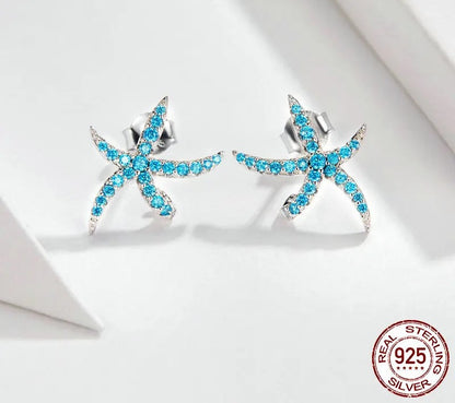 925 Sterling Silver Starfish Stud Earrings - TEA LU SHOP