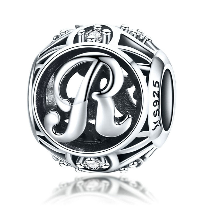 925 Sterling Silver Letter Charms - TEA LU SHOP