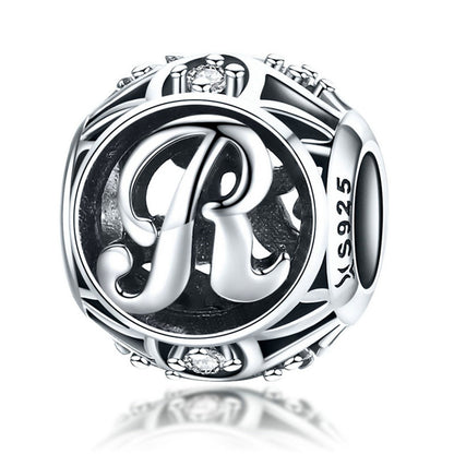 925 Sterling Silver Letter Charms - TEA LU SHOP