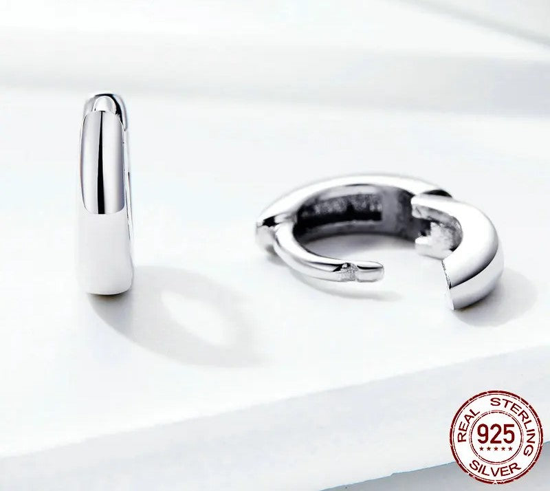 925 Sterling Silver Tiny Circle Hoop Earrings - TEA LU SHOP