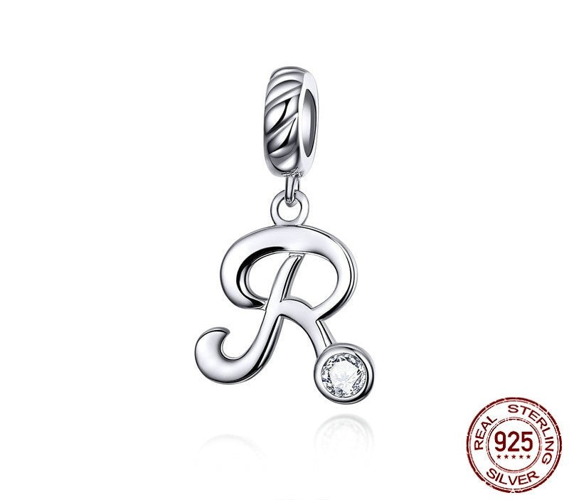 925 Sterling Silver Letters Pendants - TEA LU SHOP