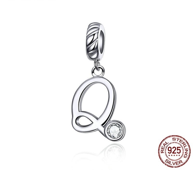 925 Sterling Silver Letters Pendants - TEA LU SHOP