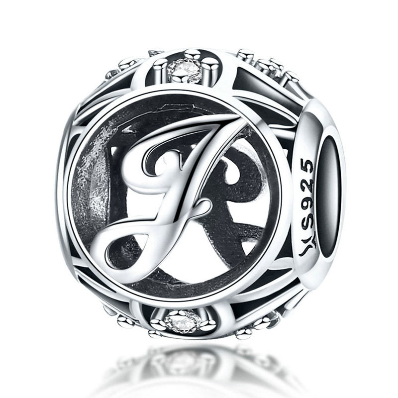 925 Sterling Silver Letter Charms - TEA LU SHOP