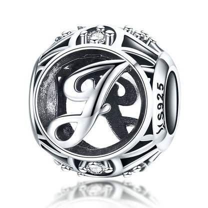 925 Sterling Silver Letter Charms - TEA LU SHOP