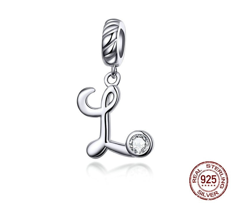 925 Sterling Silver Letters Pendants - TEA LU SHOP