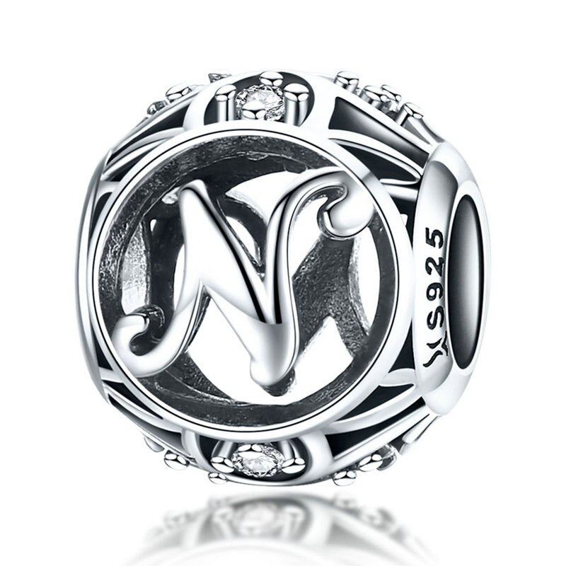 925 Sterling Silver Letter Charms - TEA LU SHOP