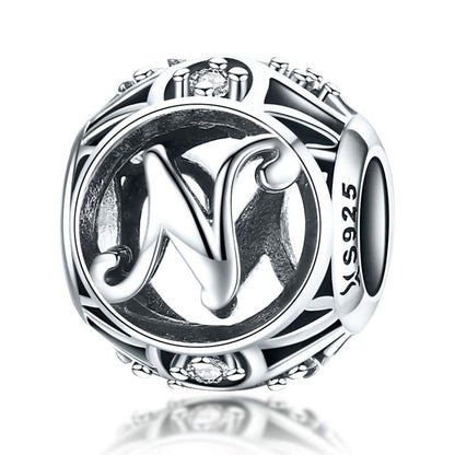 925 Sterling Silver Letter Charms - TEA LU SHOP