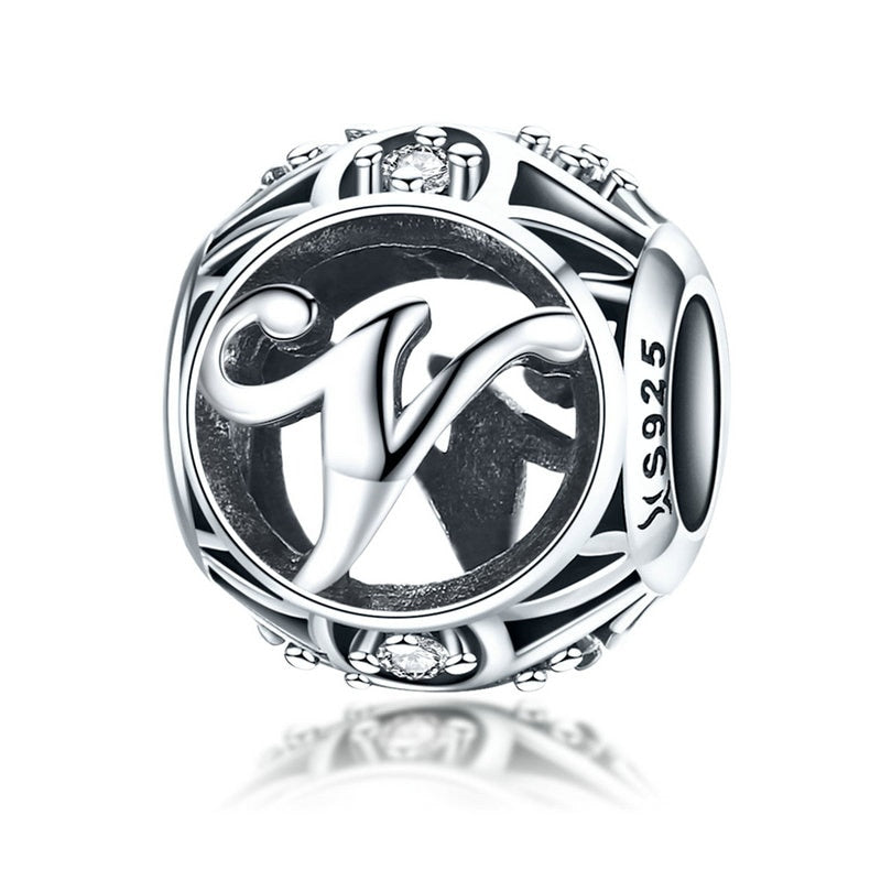 925 Sterling Silver Letter Charms - TEA LU SHOP