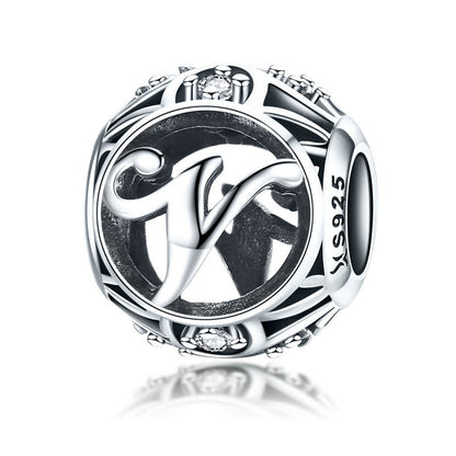 925 Sterling Silver Letter Charms - TEA LU SHOP