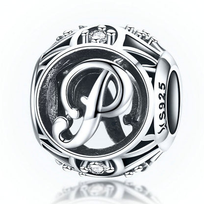 925 Sterling Silver Letter Charms - TEA LU SHOP