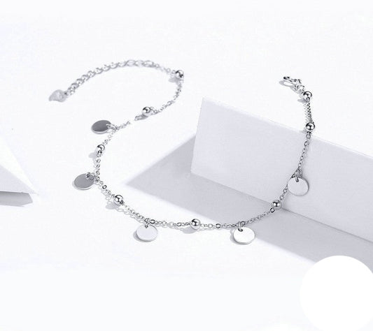 925 Sterling Silver Minimalist Summer Anklet - TEA LU SHOP