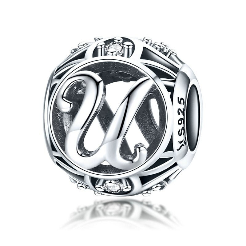 925 Sterling Silver Letter Charms - TEA LU SHOP