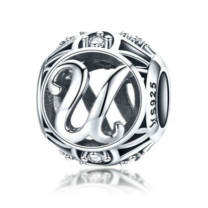 925 Sterling Silver Letter Charms - TEA LU SHOP